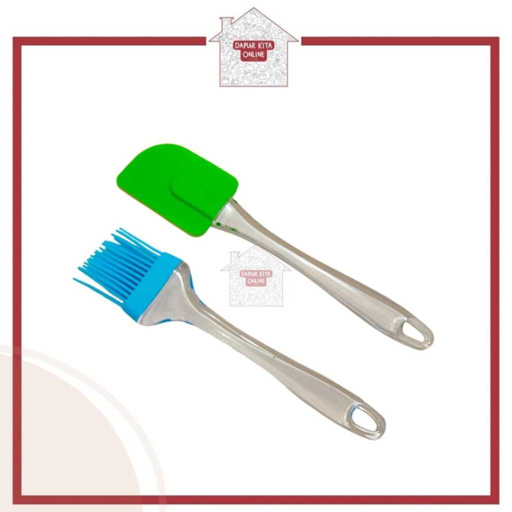 Spatula Set Silikon 2pcs / Spatula Set Silicone  Spatula Sutil Kuas Mentega / Set Kuas Silikon Spatu