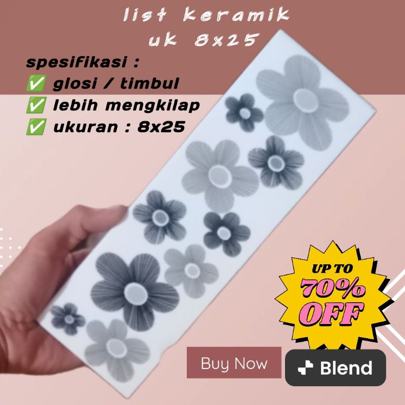 list keramik dinding bunga ukuran 8x25 grosir list keramik dinding timbul