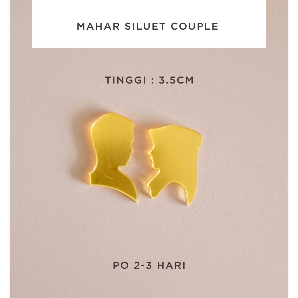 Bahan Mahar - Siluet Couple - replika mahar akrilik  - Dekorasi mahar