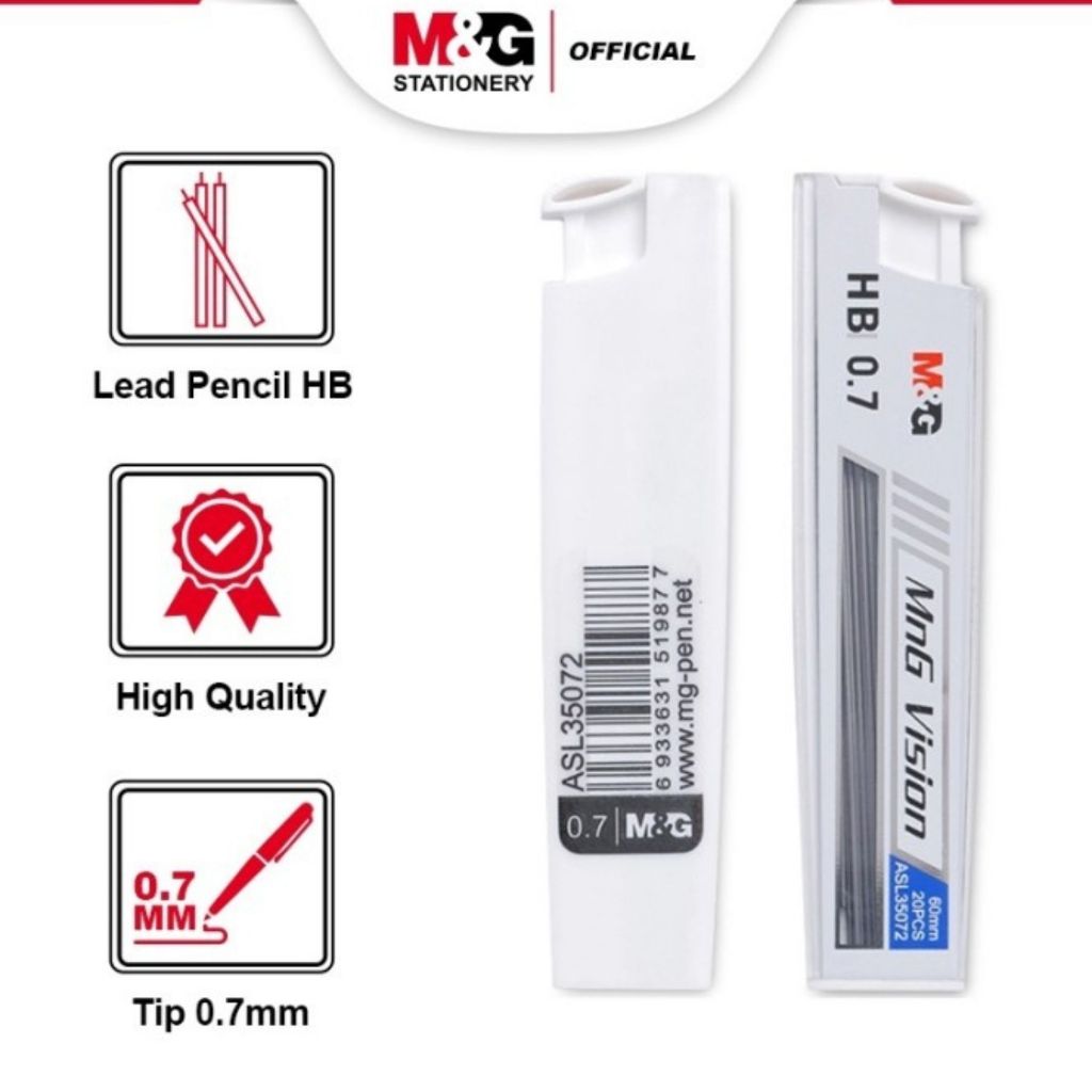 

Refil Pencil Mechanic HB M&G #ASL35071 Isi Pensil Mekanik HB Tip 0.5 mm Isi 20 Pcs - 1 TUBE