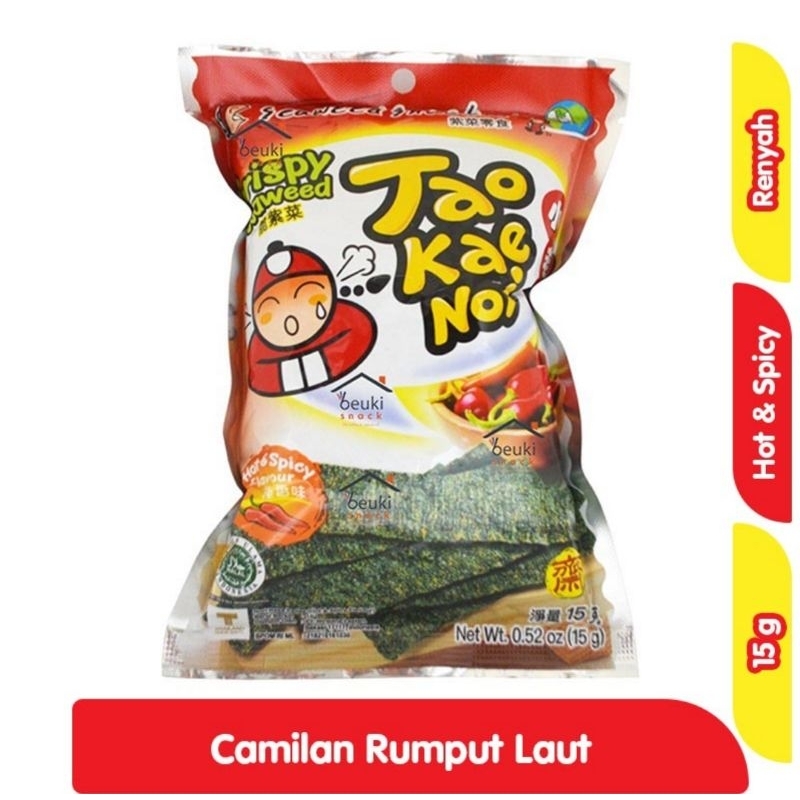 

Tao Kae Noi Crispy Seaweed Hot & Spicy isi 15 gram