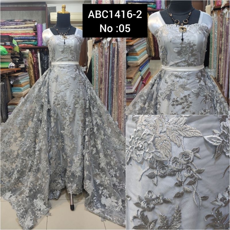 kain Dress Tile Brokat Bunga Timbul 3D ABC1416-2 No:05