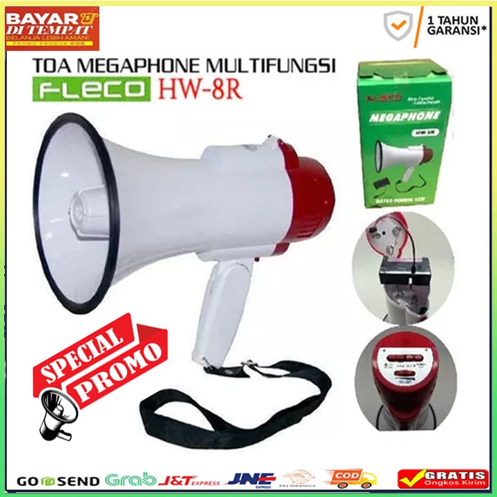 PROMO TERBARU TOA / SPEAKER TOA / MEGAPHONE FLECO HW-8R RECHARGEABLE/PENGERAS SUARA/UNTUK MEREKAM SU