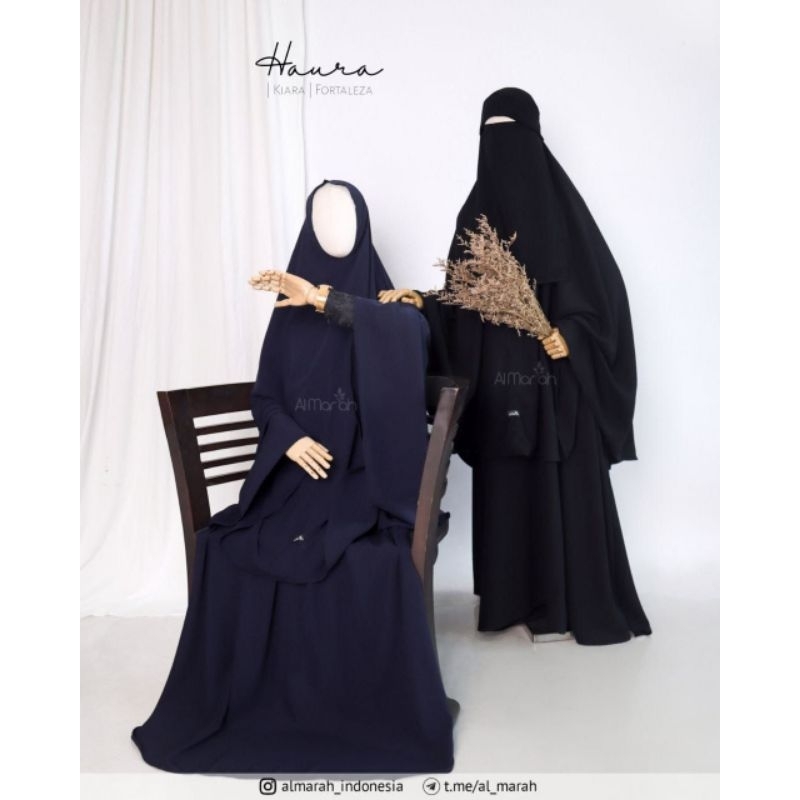 Haura Set Gamis Dress Baju Muslim Syari Polos by Al Marah