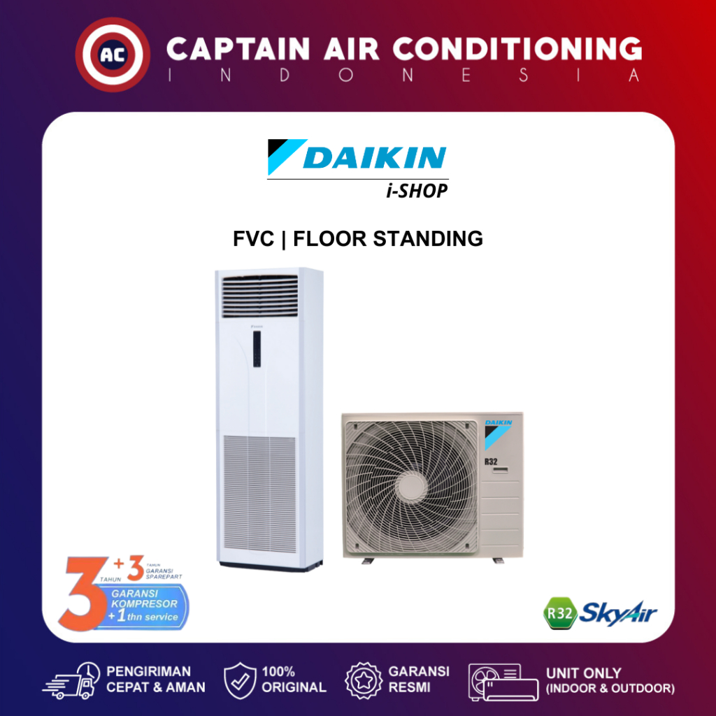 DAIKIN AC Floor Standing SkyAir FVC-100 4 PK (3 Phase)