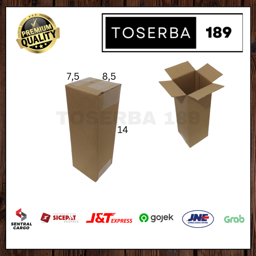 

kotak kardus box packing uk 8,5x7,5x14 SHEET POLOS
