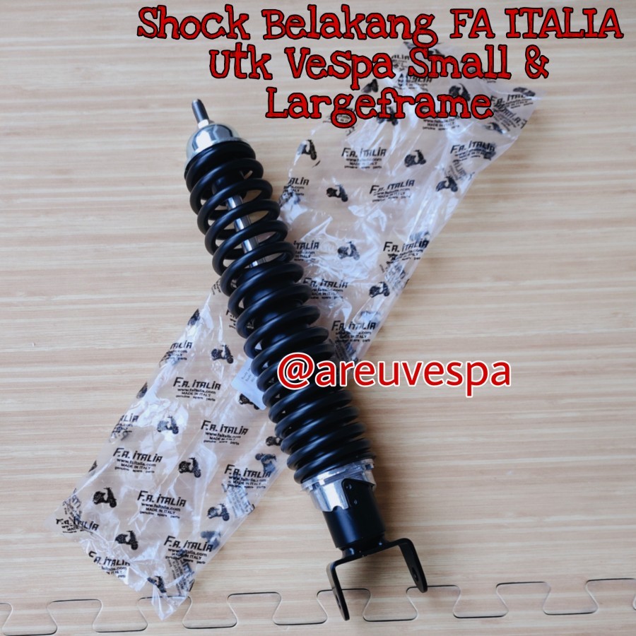 Shock Belakang FA Italia Hitam utk Vespa Largeframe Smallframe