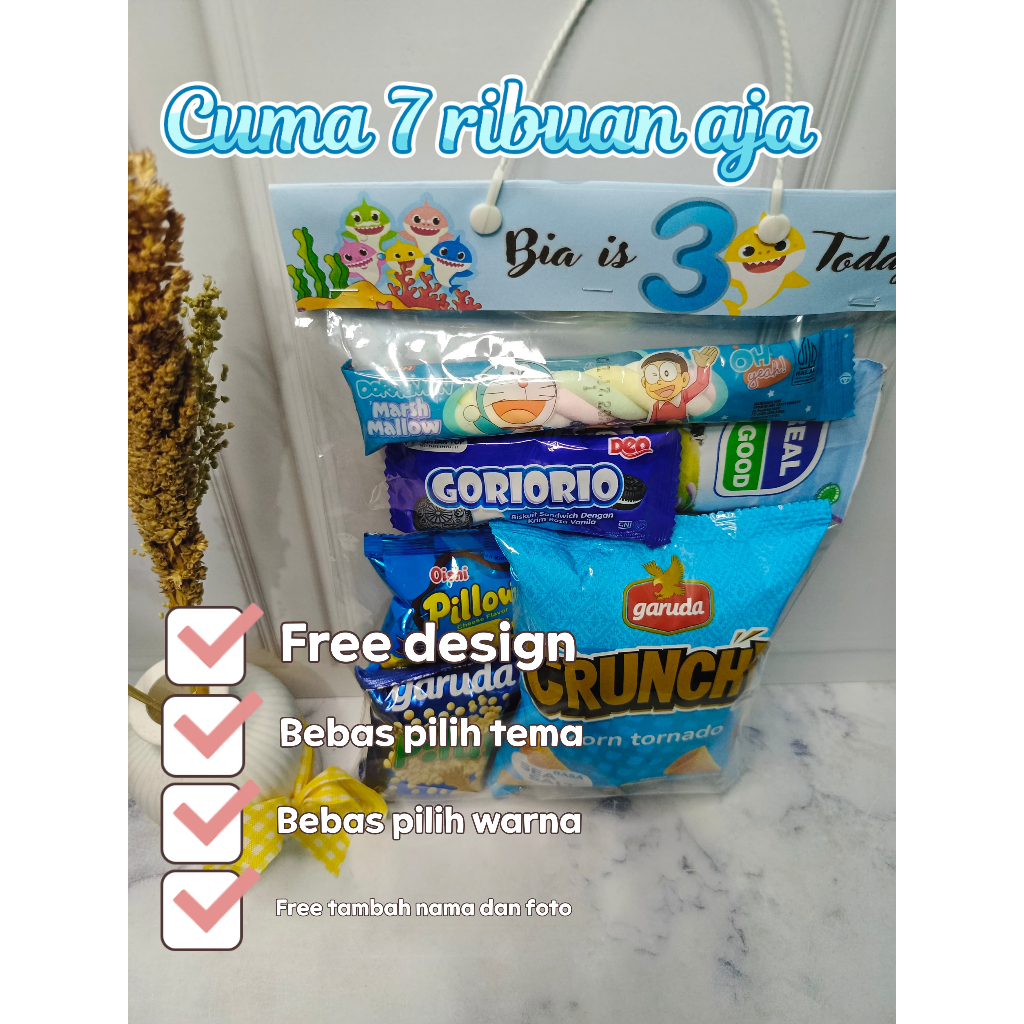 

Byul's - Snack ulang tahun anak tema warna warni / parsel snack ulang tahun free design