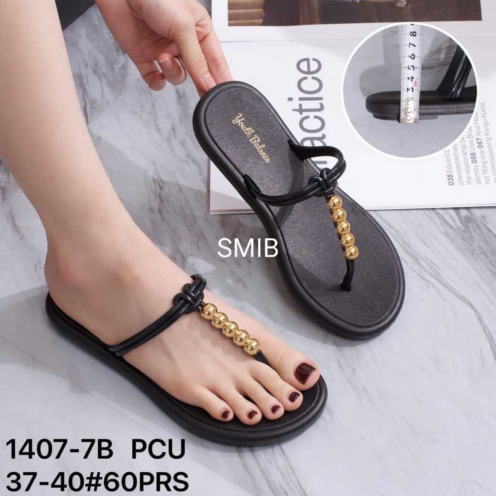 Sandal Jepit Wanita Karet Import BALANCE Motif Mutiara / 1407-7B