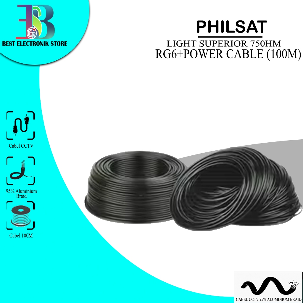 PHILSAT LIGHT SUPERIOR RG6+POWER CABLE