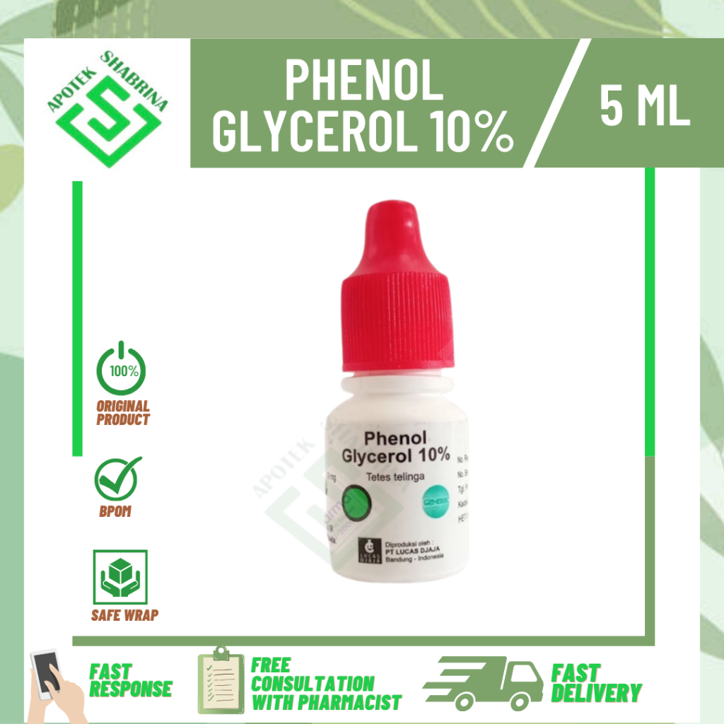 Phenol glycerol 10%/ tetes telinga / Pembersih Kotoran Telinga