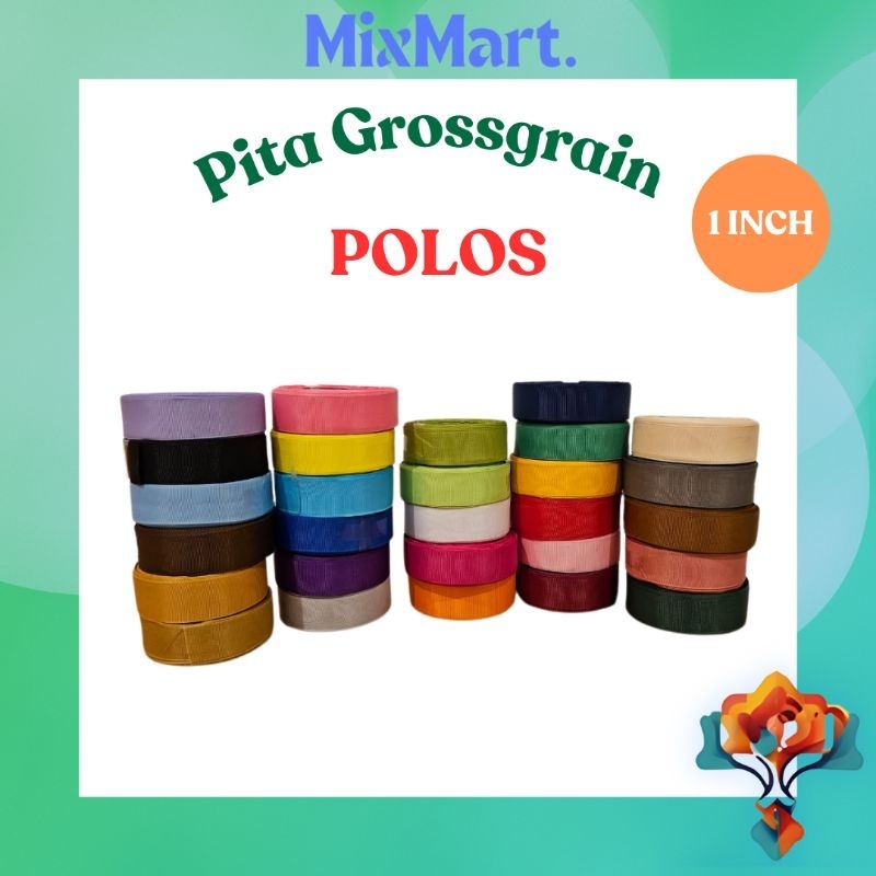 

Pita Grossgain POLOS 1 inch SERAT LEBIH TEBAL (2,5 cm) Import panjang 20 yard (18 meter)