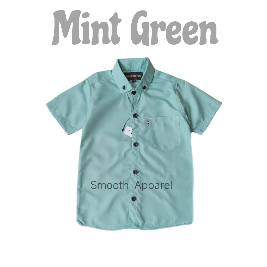 Baju Anak Laki-Laki Kemeja Warna Fresh Mint Green
