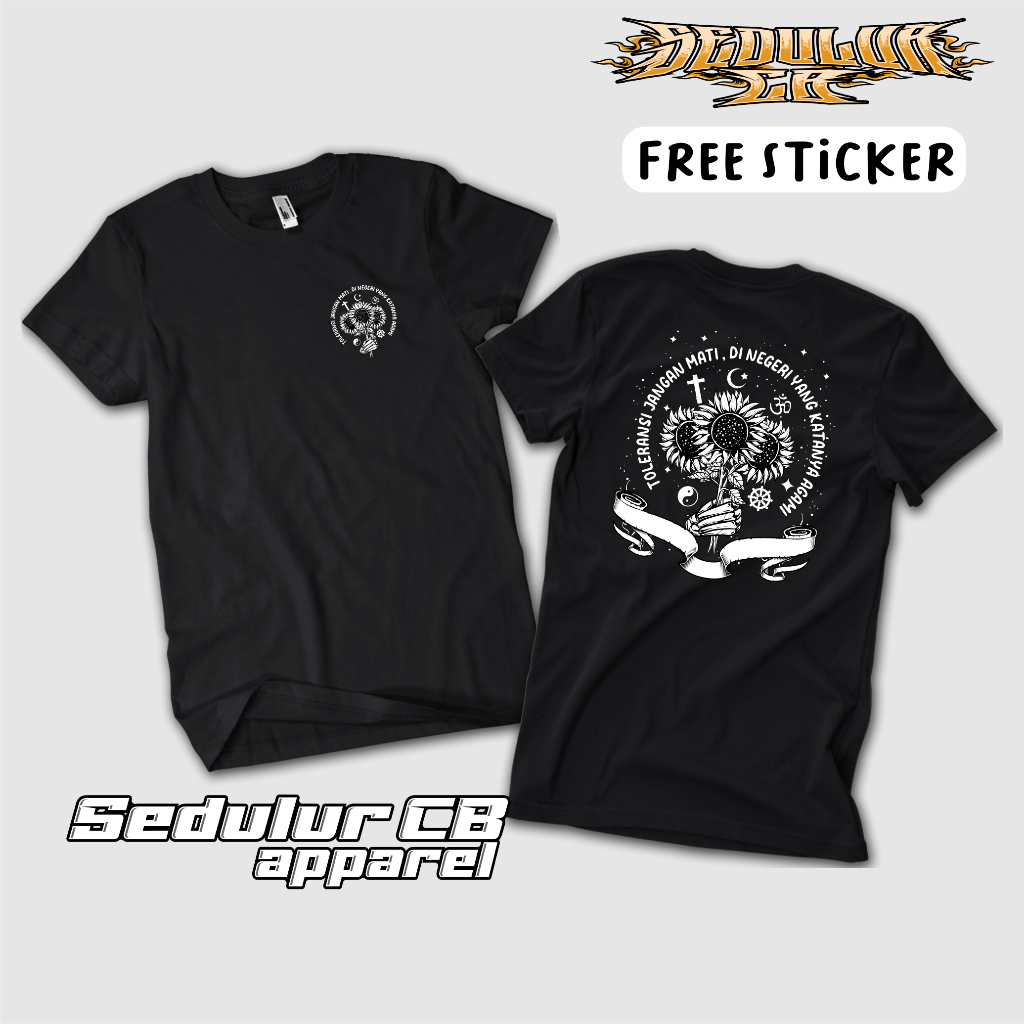 KAOS BAJU TOLERANSI PLURALISME Distro Original Bahan Cotton Combed 24s Premium Tebal