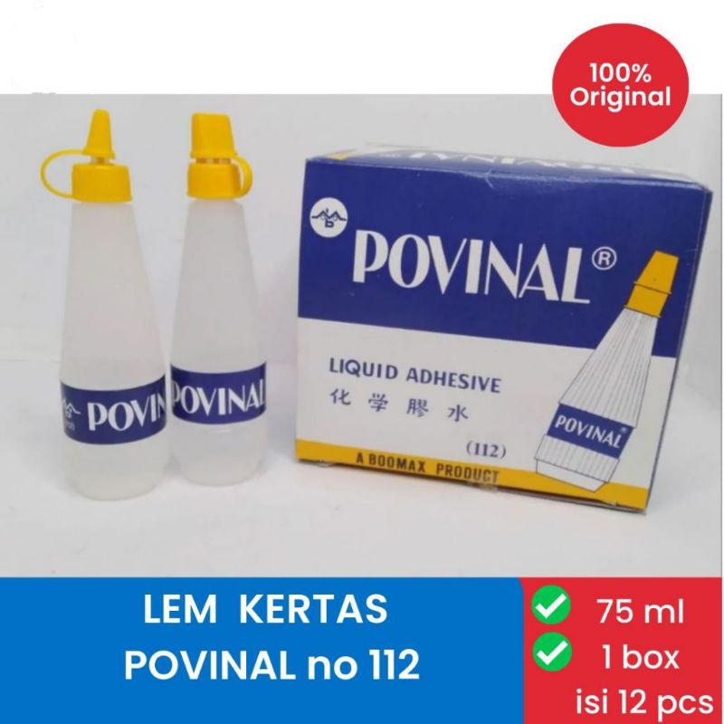 

LEM POVINAL 112 / LEM CAIR POVINAL Tanggung UNTUK BAHAN SLIME Termurah