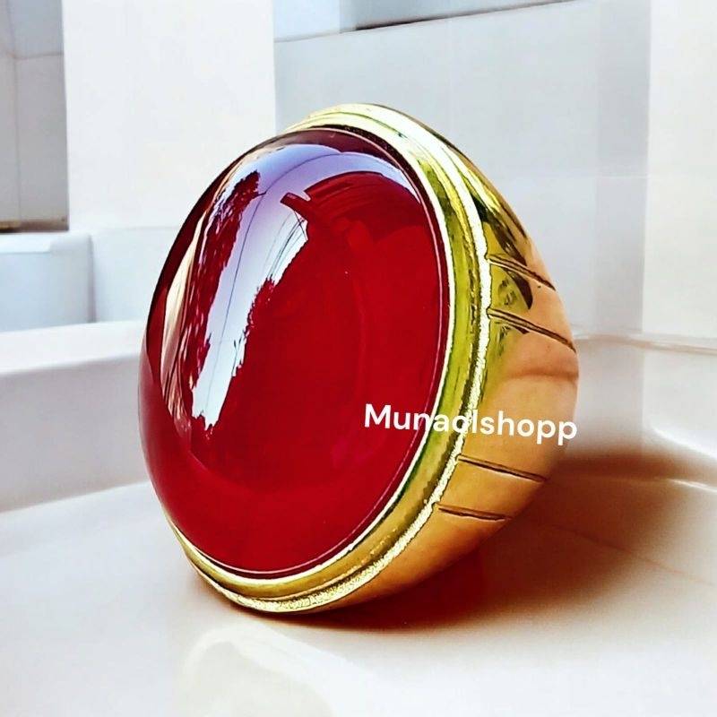 Cincin Batu Red Baron Asli Natural Batu Alam