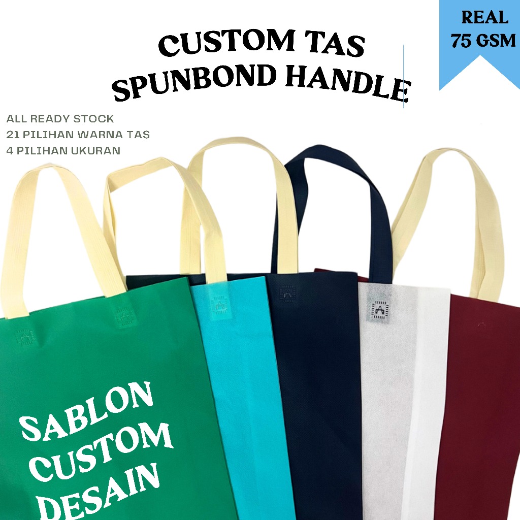 

Custom Tas Spunbond Handle Goodie Tas Belanja Custom Acara Nikahan Hajatan
