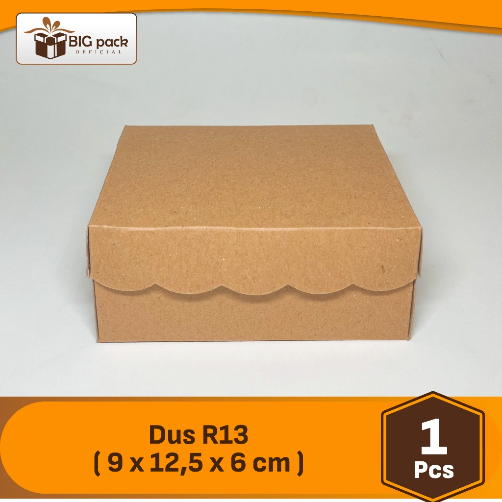 R13 - [250GSM] Kotak Dus Kraft Coklat/Kotak Dus Kue/Kotak Dus Snack/ Kotak Dus Renda Coklat Non-lami