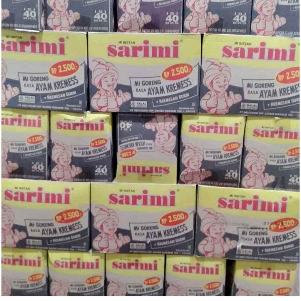 

mie sarimi goreng ayam Kremes kemasan kardus 70 gram isi 40 pcs