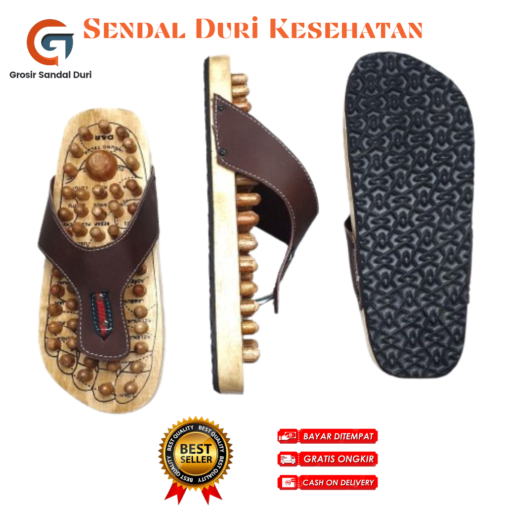 Sandal Kayu Kesehatan Rematik Sendal Refleksi Model Jepit Sandals Duri Pijatan Terapi Pria dan Wanit