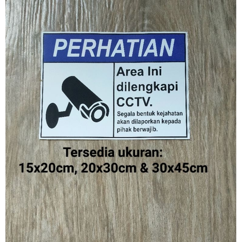 

Stiker area CCTV, STIKER CCTV 30x45cm-bahan VINIL (ANTI AIR)