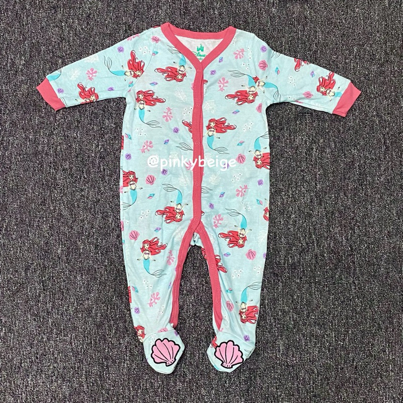 Baju Tidur Anak Bayi Sleepsuit Disney Baby Princess Ariel The Little Mermaid Blue