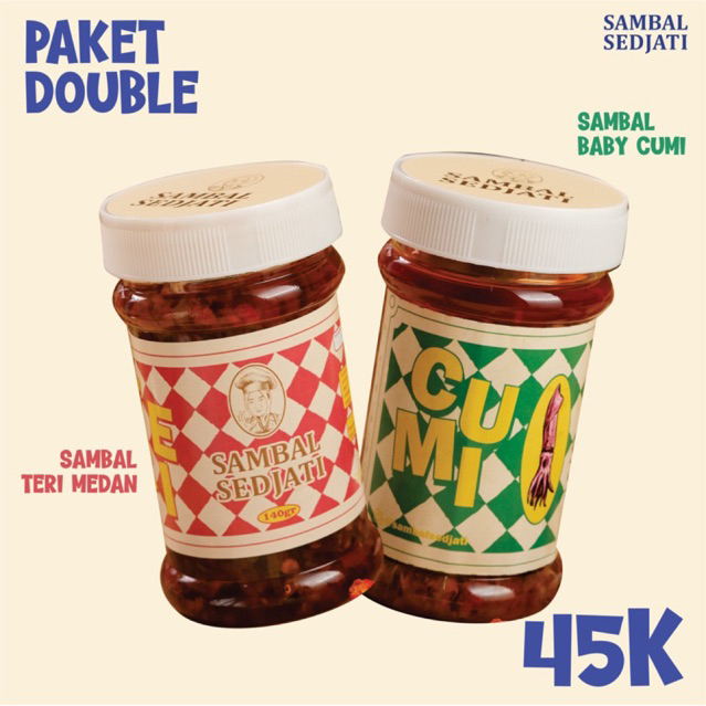 

Paket double Sambal baby cumi + Sambal teri medan