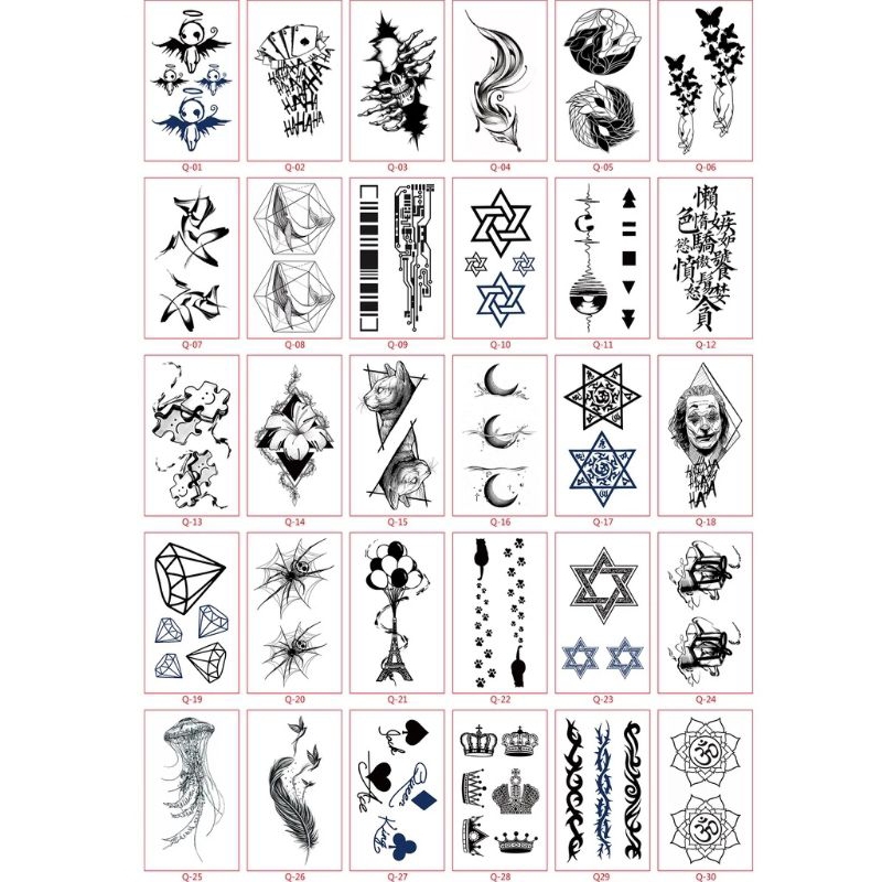 tatto temporary stiker tatt murah aesthetic tatto tangan tatto leher tatto tahan 1 minggu ukuran 10×