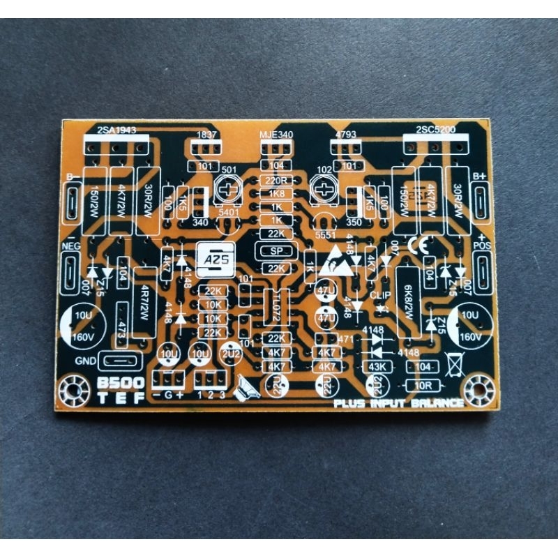 PCB Driver Power Amplifier APEX B500 TEF Input Balance.