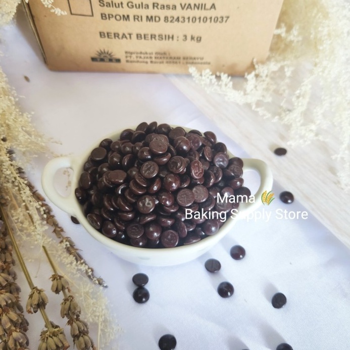

Diskon Spesial LAGIE Choco Chip Chips Chocolate Chip Chips Setengah Bulat 1 KG Repack