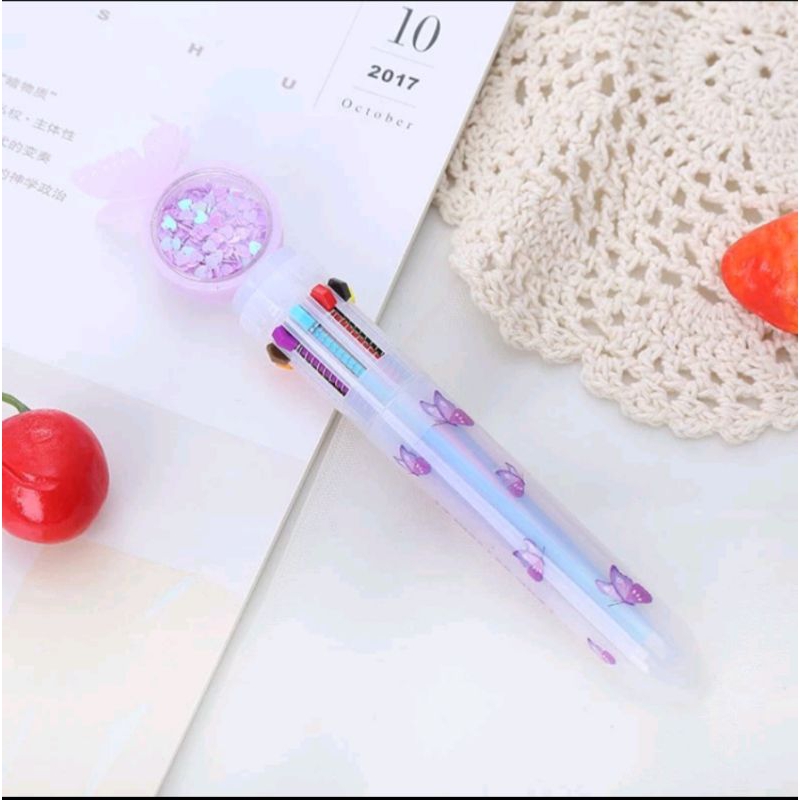 

Pulpen Glitter isi 10 warna motif kupu-kupu/pulpen/pulpen unik