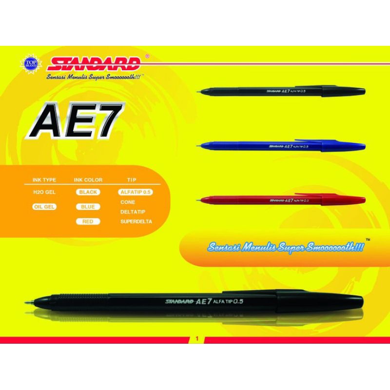 

Standard - Pulpen Bolpen Ball Point AE7 0.5mm Super Smooth - Lusin