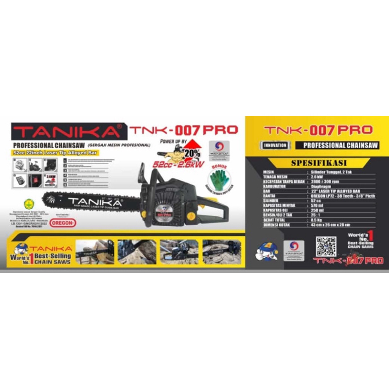 SENSO / CHAINSAW TANIKA 007 PRO BAR BAJA 22”