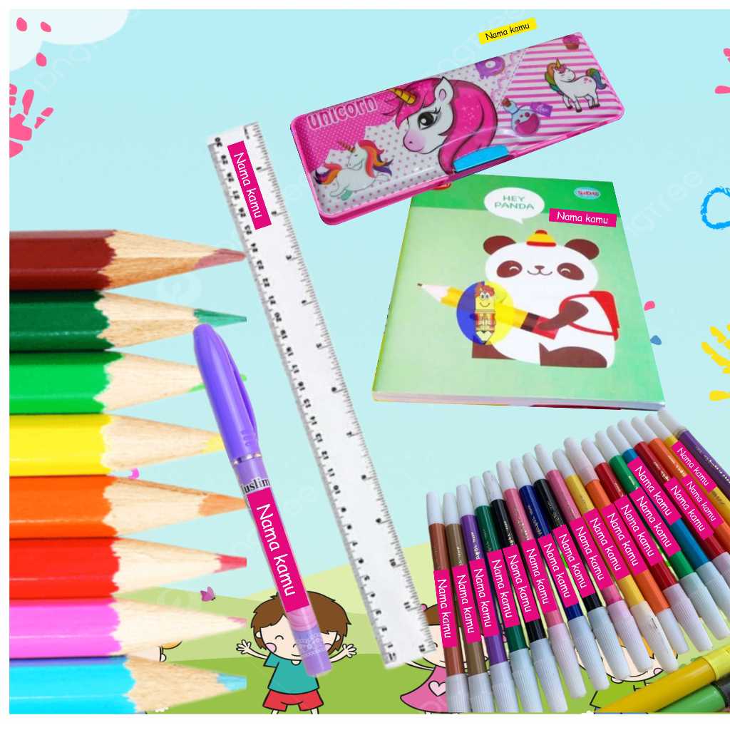 

Stiker Nama – 36 x 7 mm – Paket 180 untuk Anak-anak, Sekolah dan Kamar Anak – Pena, Tempat Pensil, Penggaris – Dapat disesuaikan, latar belakang Kuning