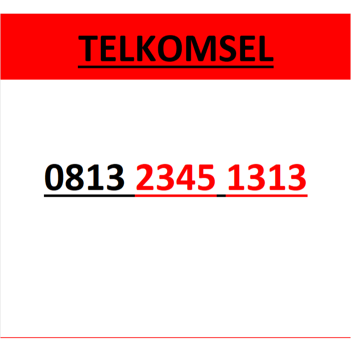 Nomor cantik simpati telkomsel seri abab 1313 murah lengkap w6000