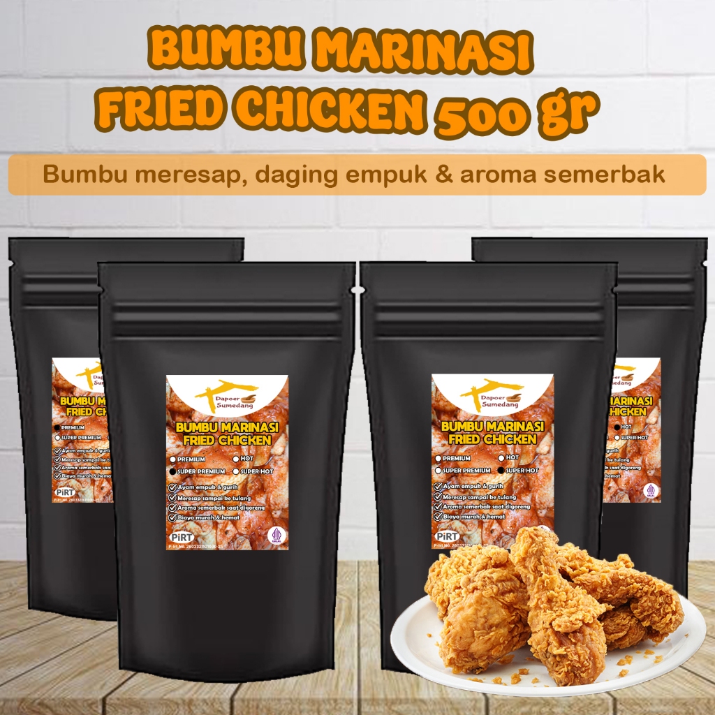 

Bumbu Marinasi Fried Chicken Kentucky Premium Ayam Crispy Geprek Tepung Marinase Premix Biang 500gr