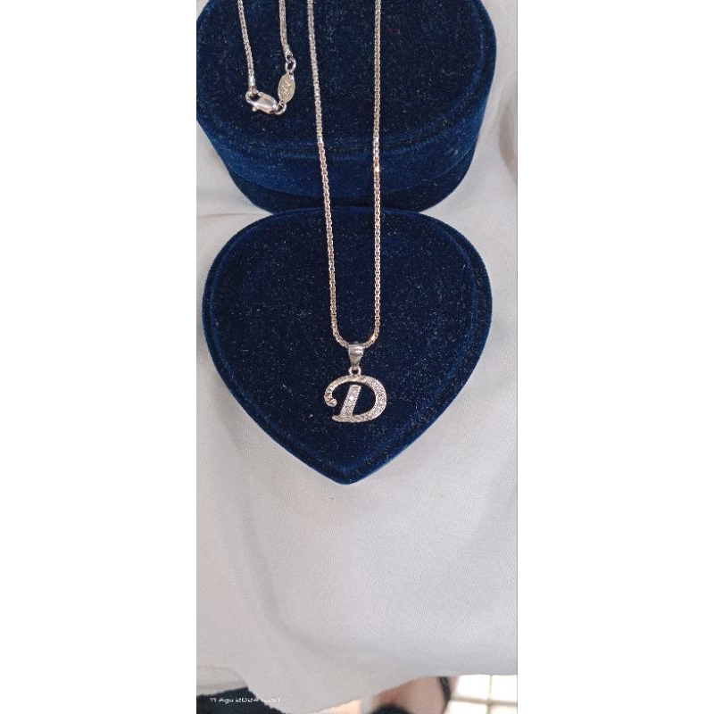 kalung itali santa+liontin huruf D mata