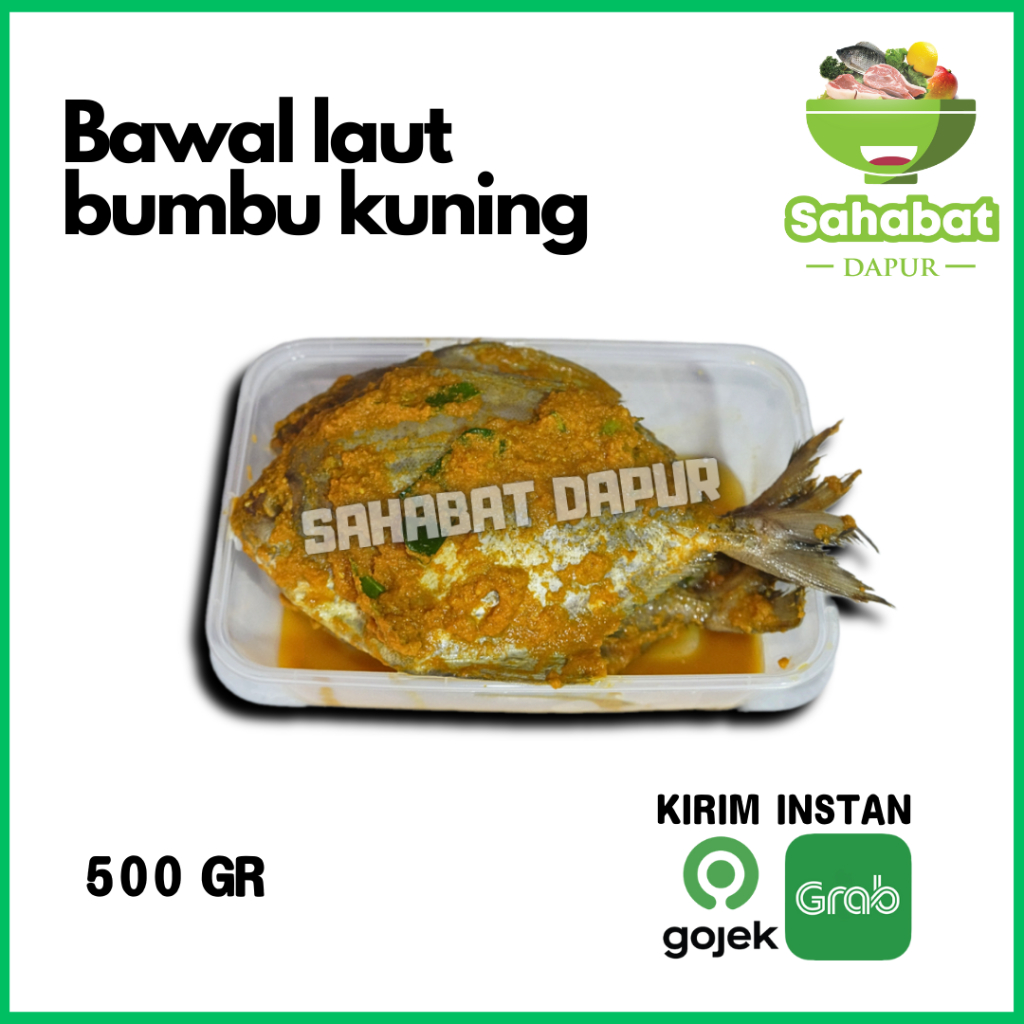 

Ikan Bawal Laut Bumbu Kuning 500 gram - Sahabatdapur