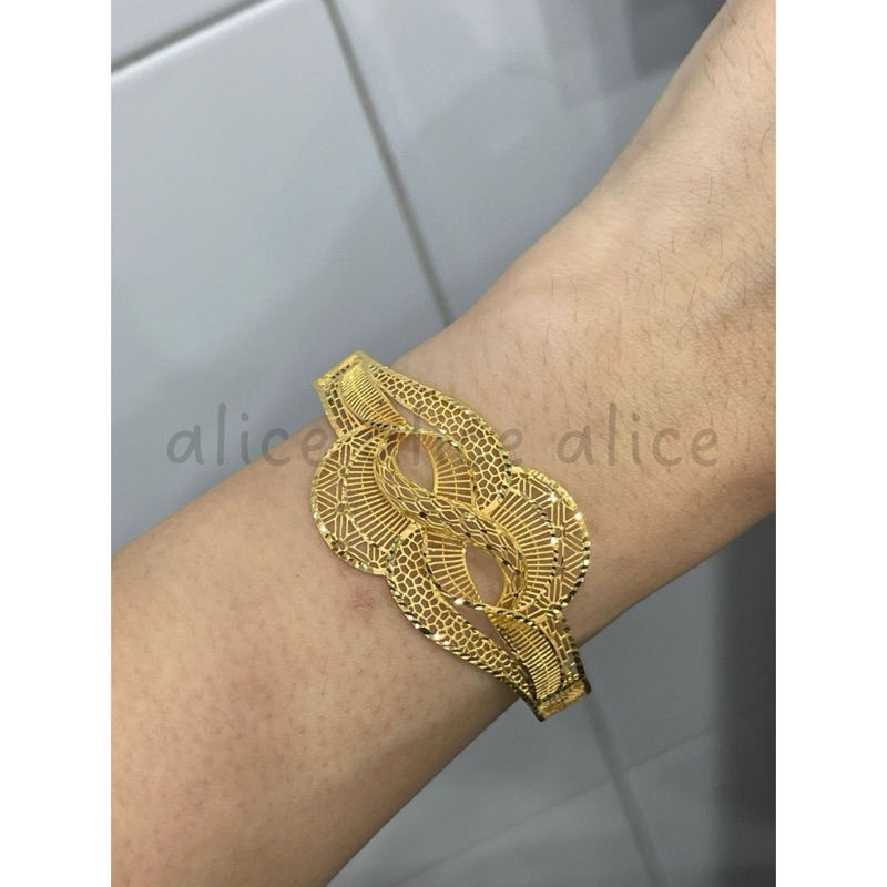 gelang kerawang infinity cantik mewah emas asli kadar 875