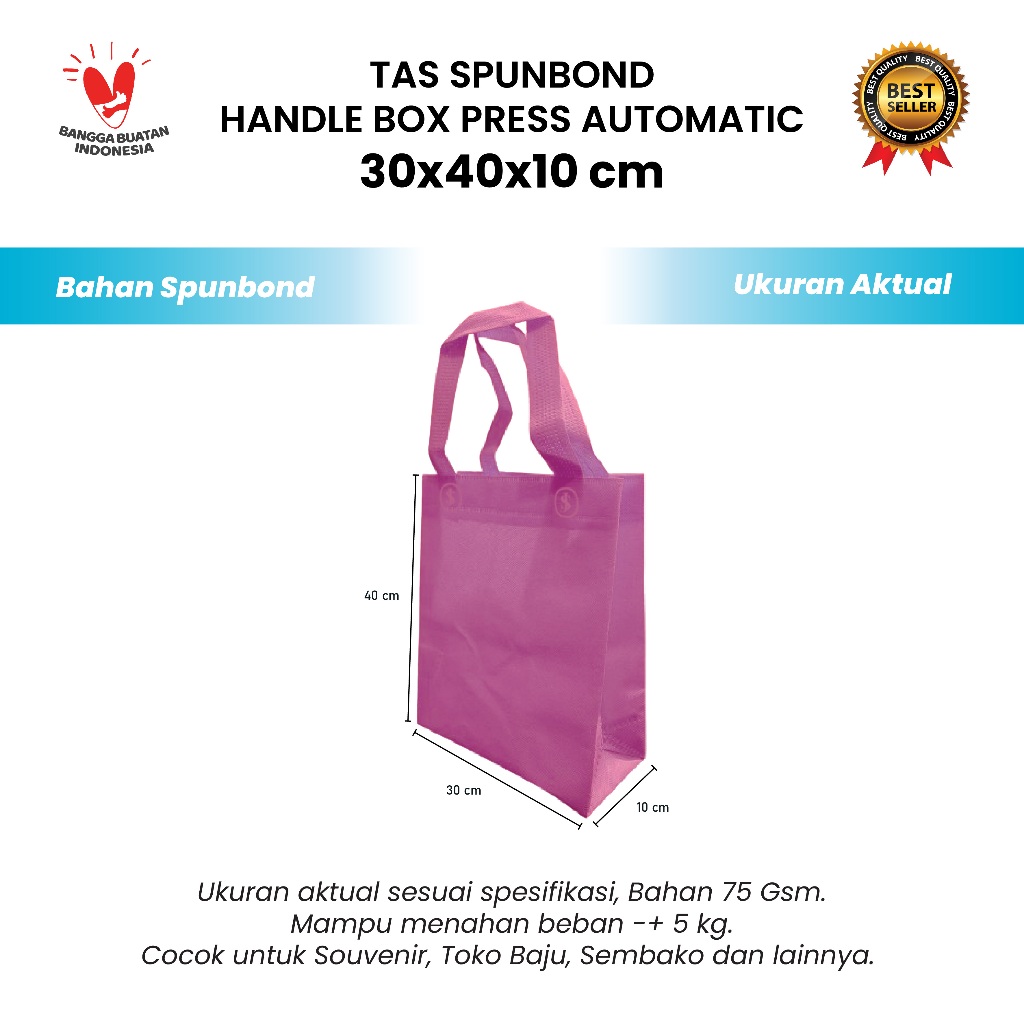 

Tas Spunbond FMB HBPA 30x40x10 (75 Gsm) - Spunbond Goodie Bag Polos