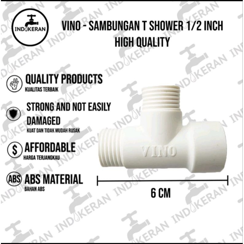 SAMBUNGAN T SHOWER VINO 1/2" PIPA AIR