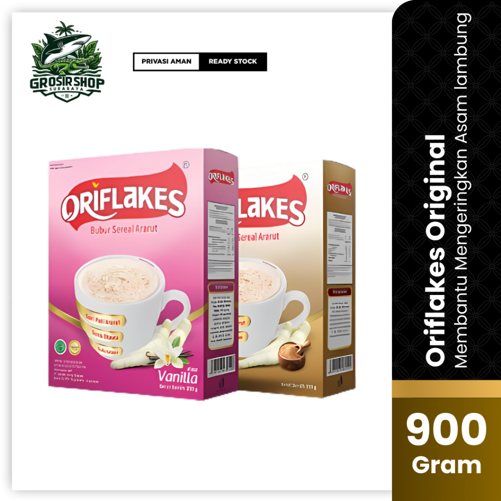 

ORIFLAKES GASTRO Maag Asam Lambung & Gerd Makanan Sarapan Sehat Alami Sereal Pati Umbi Garut 900 gram