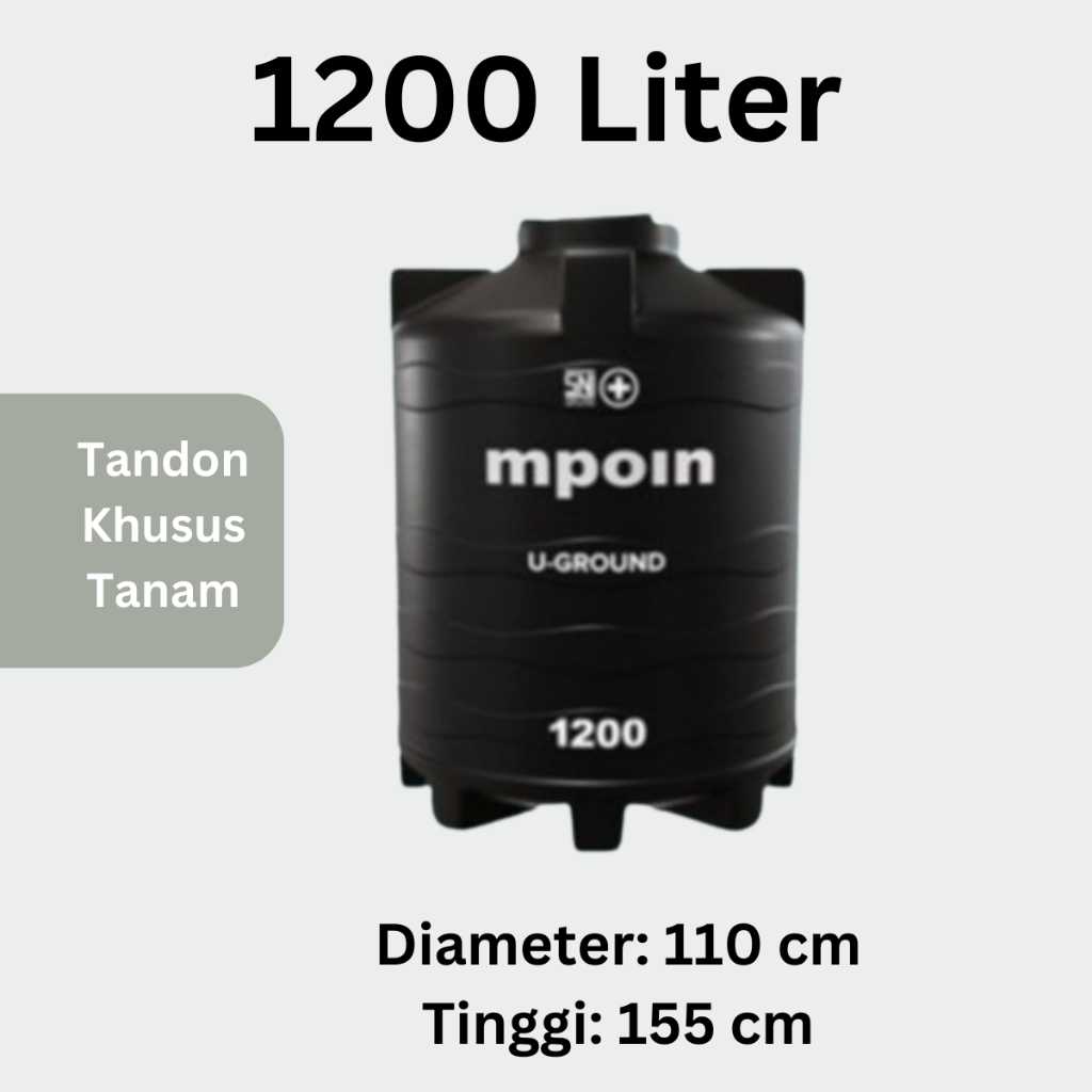 Tangki Tandon Toren air Mpoin Underground Tanam Pendam Bawah Tanah 1000 Liter 1200 Liter Anti Lumut 