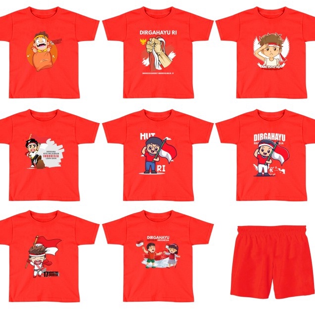 Big Sale  Kaos Couple 17 Agustus Kemerdekaan Indonesia Anak  Dewasa Agustus  DIRGAHAYU DF S