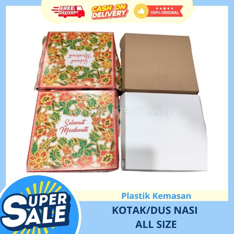 

Box nasi /kue kotak polos & motif R8