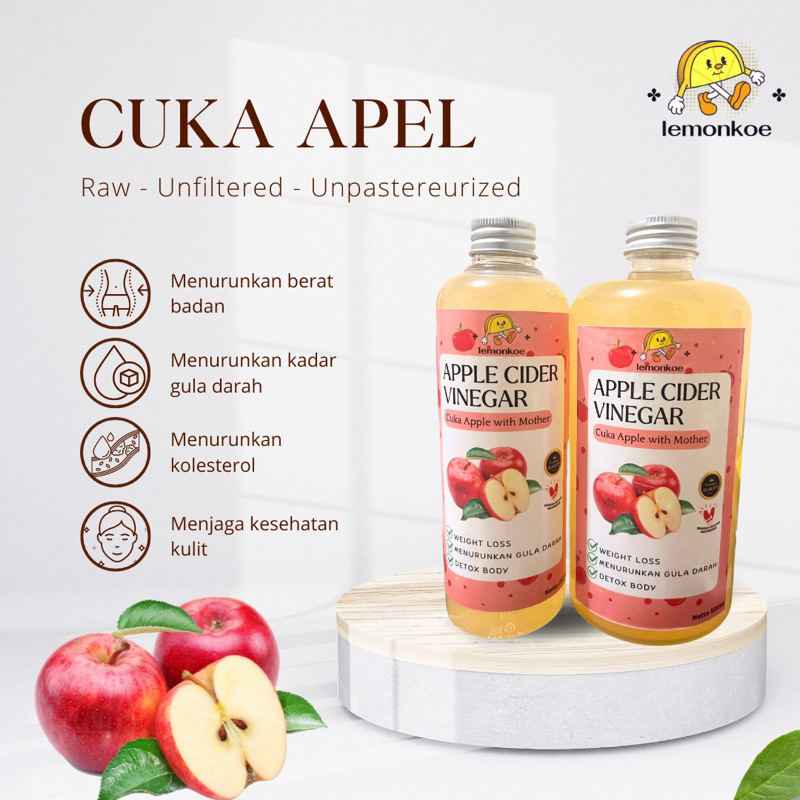 

RB Lemonkoe Paket Hemat Diet Sehat Sari Lemon Cuka Apel Penghancur Lemak Detox Body Alami