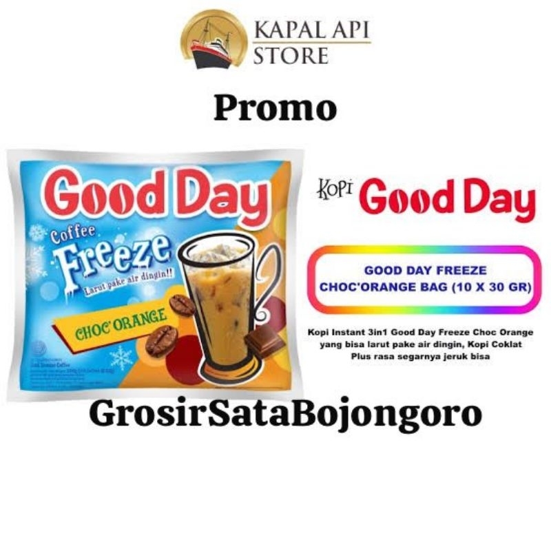 

Good Day Freeze Choc'orange Bag (10x30gr) Terlaris Termurah