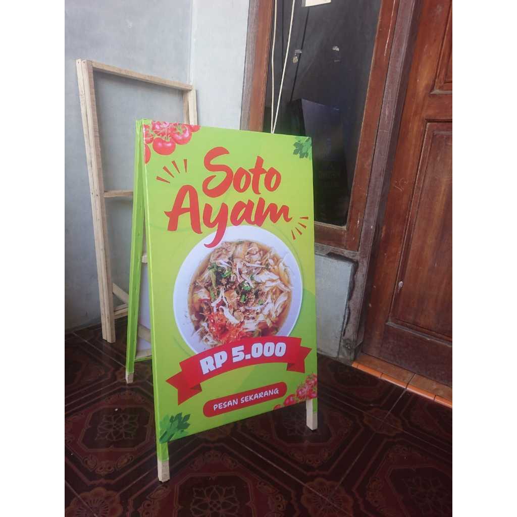 Standing Banner Kayu Soto Ayam Murah