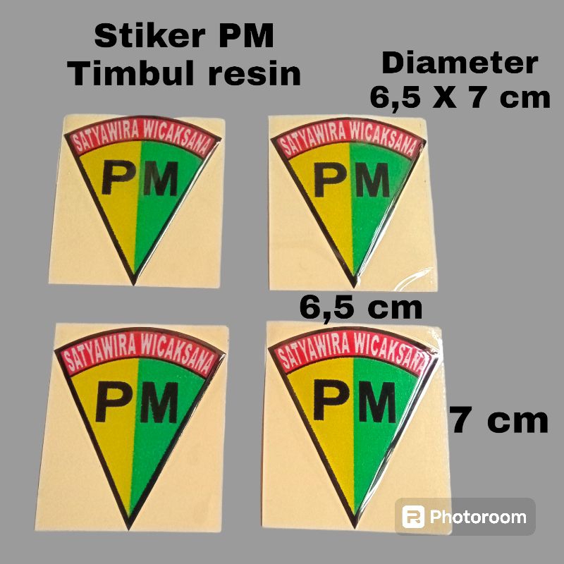 

stiker logo PM bahan resin timbul, Sticker PM polisi militer timbul