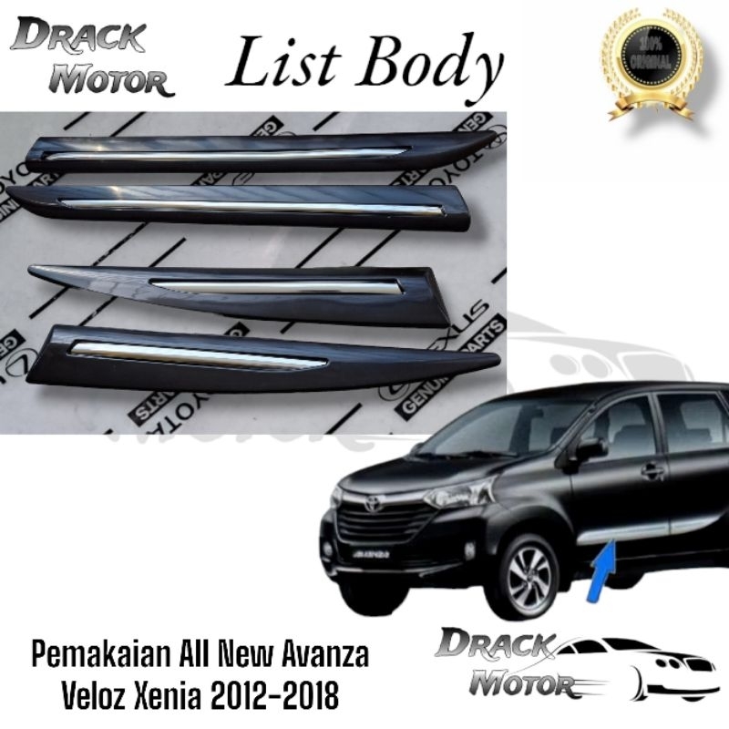 LIST BODY ALL NEW AVANZA Veloz Xenia 2012 - 2018 Original // Lis Body Side Body Moulding Grand Avanz